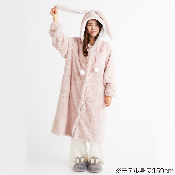 着る毛布(Nウォーム ウサミミ ローズ KO07 105) 10枚目画像