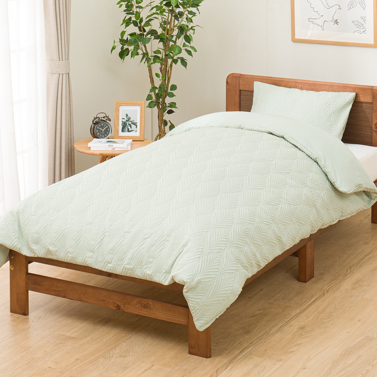 掛け布団カバー ダブル(PT54 リーフガラ GR D) | ニトリネット【公式