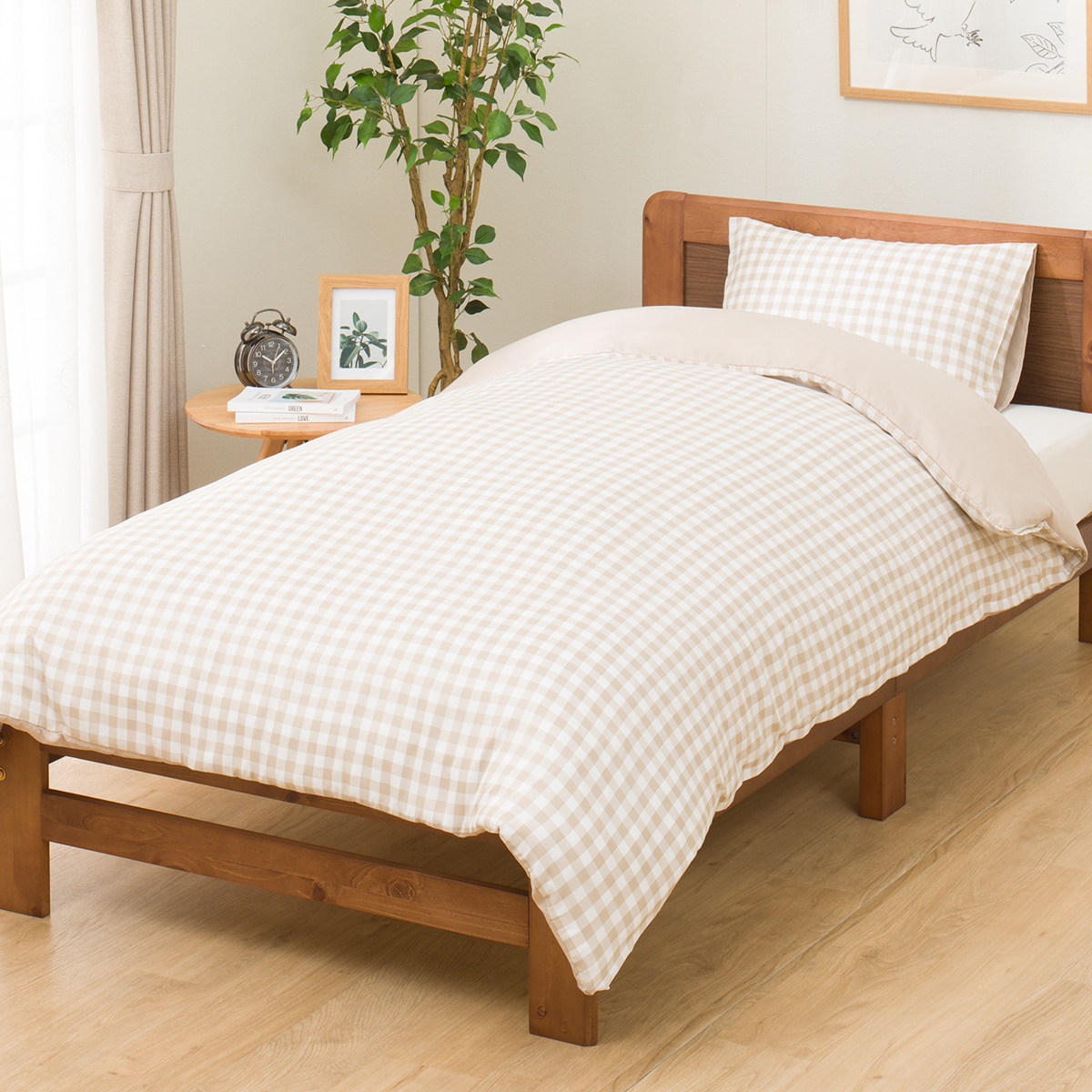 掛け布団カバー ダブル(PT58 チェックガラ BE D) | ニトリネット【公式