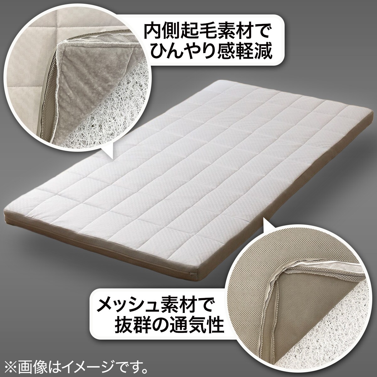 通気性抜群 “ブレスエアー 敷きマットレス＜セミダブル