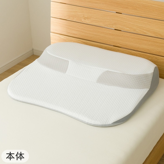 【2点セット】肩・首・背中も支える枕(3 P2425)+専用 枕カバー 2枚目画像