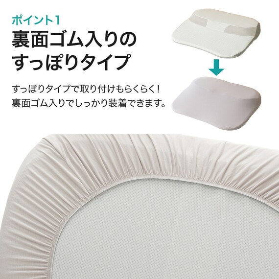 【2点セット】肩・首・背中も支える枕(3 P2425)+専用 枕カバー 21枚目画像