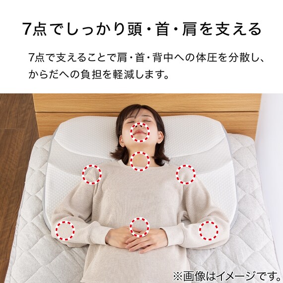 2点セット】肩・首・背中も支える枕(3 P2425)+洗い替え用カバー 