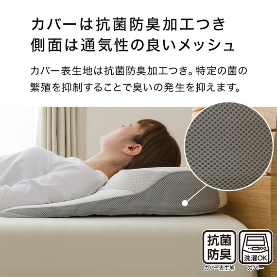 2点セット】肩・首・背中も支える枕(3 P2425)+洗い替え用カバー 