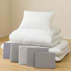 カバー付き 2枚合わせ掛け布団 布団セット 9点 (S2310 シングル グレー) 16枚目画像