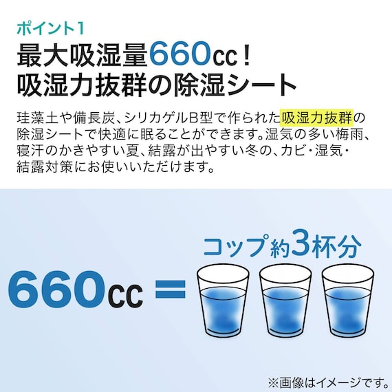 珪藻土・備長炭入り洗える除湿シート シングル(M2401 S) 9枚目画像