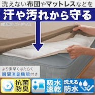 吸水速乾・消臭 防水マットレスプロテクター(MP M2406)