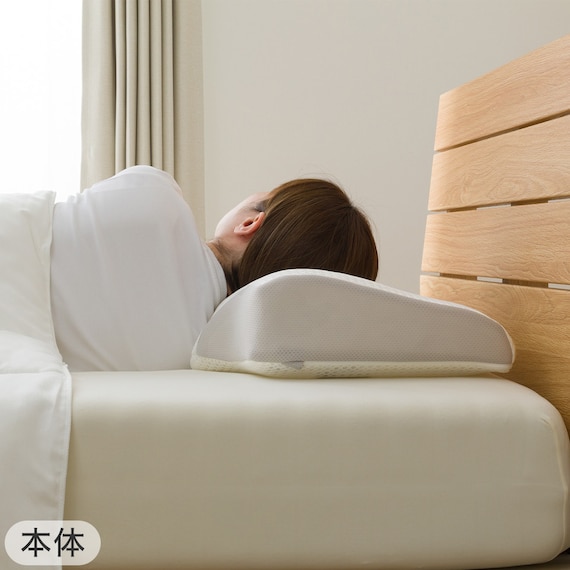 通気性の良い 横向き寝がラクな枕2(Nブレス プラスエア P2427)+洗い替えカバー 7枚目画像