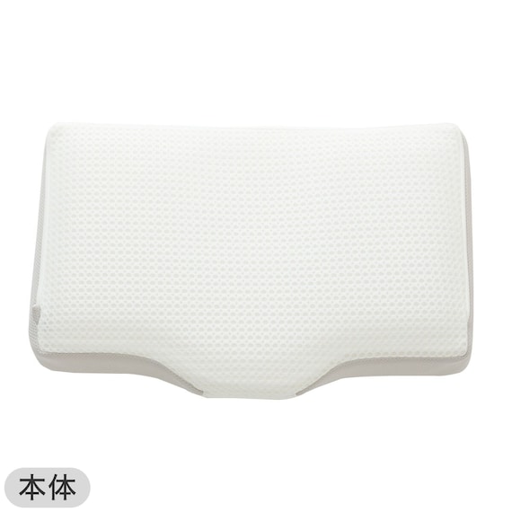 通気性の良い 横向き寝がラクな枕2(Nブレス プラスエア P2427)+洗い替えカバー 9枚目画像