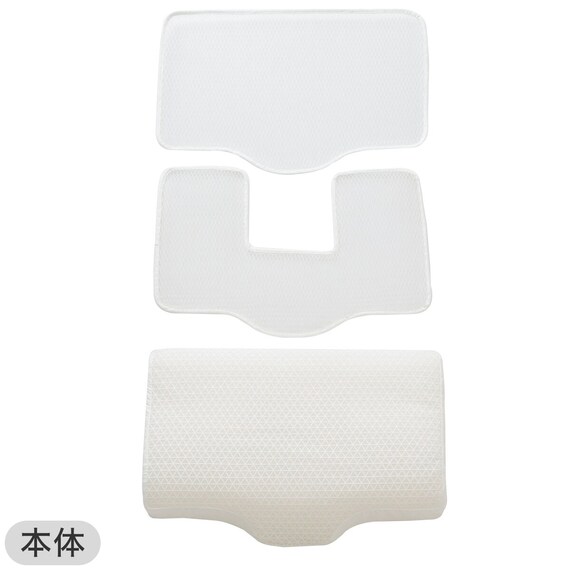 通気性の良い 横向き寝がラクな枕2(Nブレス プラスエア P2427)+洗い替えカバー 15枚目画像