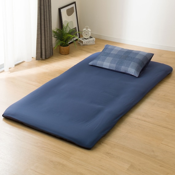 カバー付き 布団セット 6点 (S2503 シングル ネイビーチェック) 14枚目画像