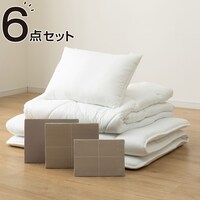 カバーつき寝具6点セット シングル(WP/BE S2503 S)