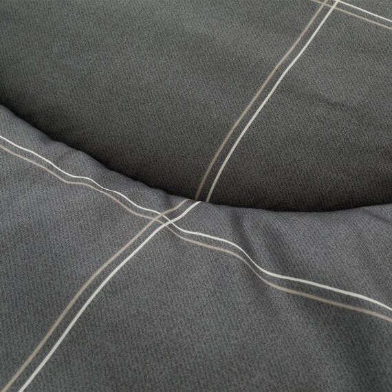 カバー付き 布団セット 4点 (S2505 シングル グレーウィンドウペン) 17枚目画像