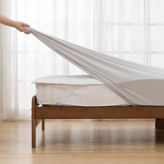 除湿・防ダニマットレスプロテクター&のびのびマルチすっぽりシーツ3点セット セミダブル(M2401 GY SD) 10枚目画像