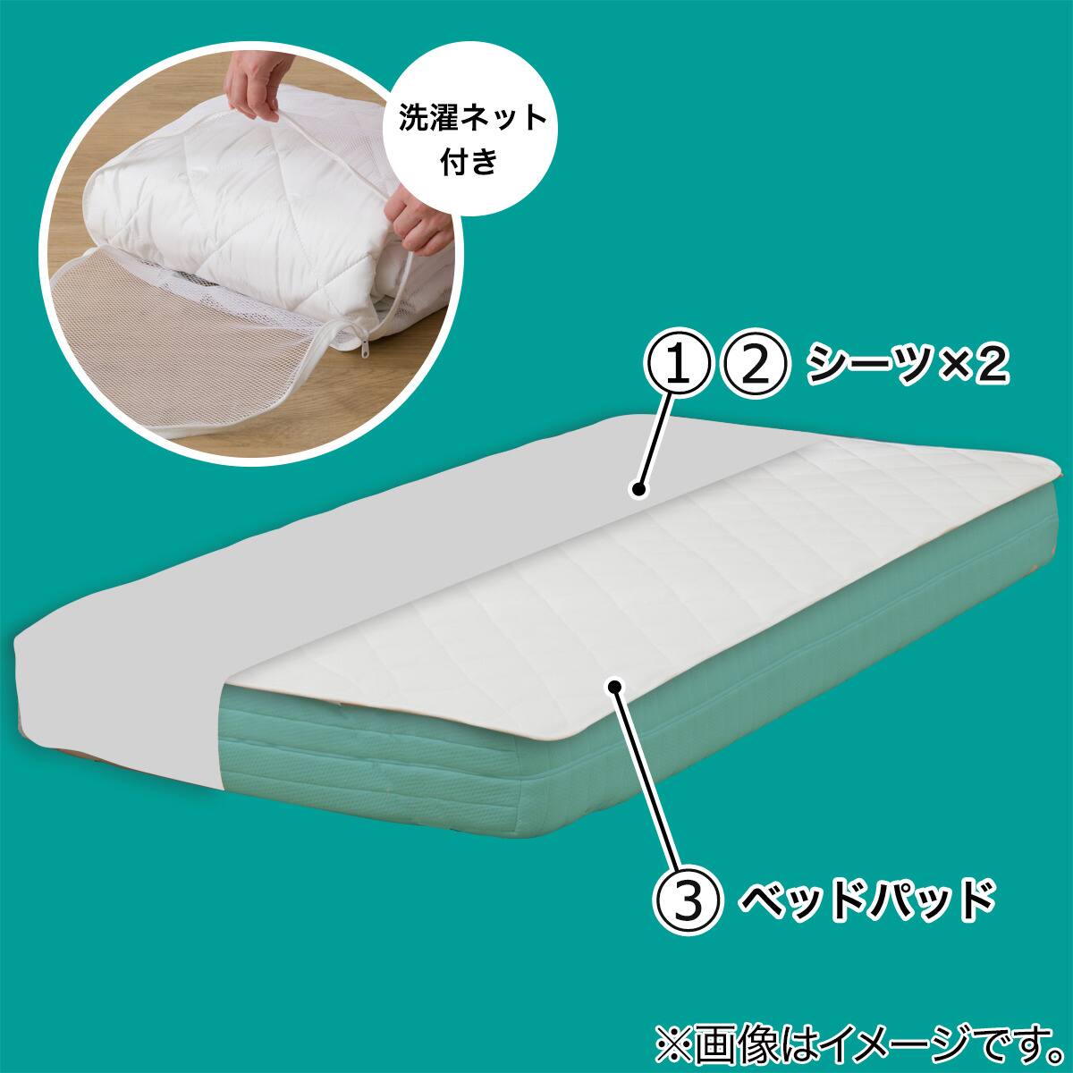 置くだけ簡単 除湿・防ダニ マットレスプロテクター&のびのびマルチ