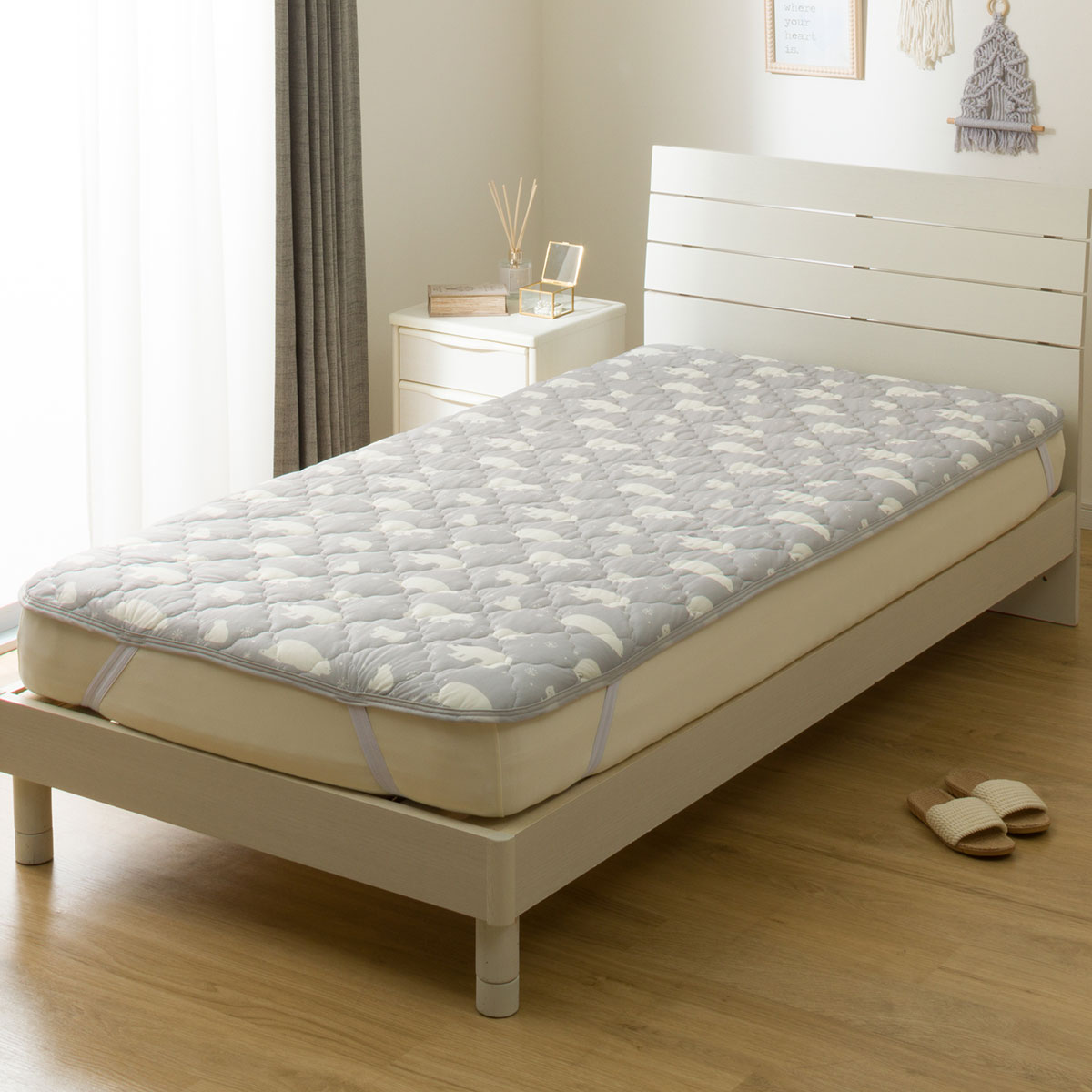 アーサーK 掛け布団 敷パット2点セット 新品未使用 ニトリ（NITORI） 両面使える 敷きパッド ダブル(NウォームWSP グレー