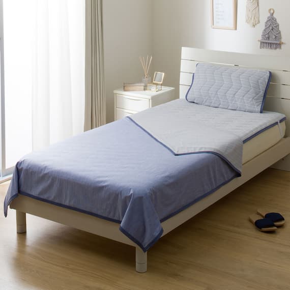 両面使える ひんやりケット シングル(NクールWSP S2512 ネイビーブルー) 12枚目画像