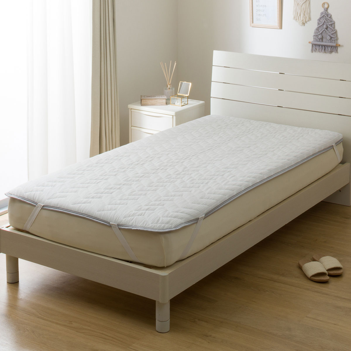 両面使える 敷パッド セミダブル(NクールWSP S2514 リーフ) | ニトリ