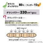 【日本製】ホワイトダックダウン85% 羽毛布団 合掛（ムーンシャンテン　ダブル） 6枚目画像