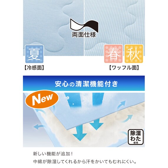 両面使える肌布団 ダブル(Nクール D BL S2501) 5枚目画像
