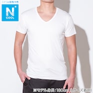 MENS VネックTシャツ メッシュ(クール ne)