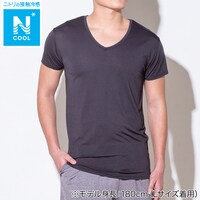 MENS VネックTシャツ メッシュ(クール ne BK M)