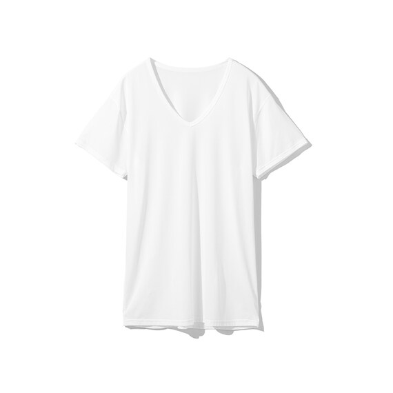 MENS VネックTシャツ(クールSP ne WH M) 3枚目画像