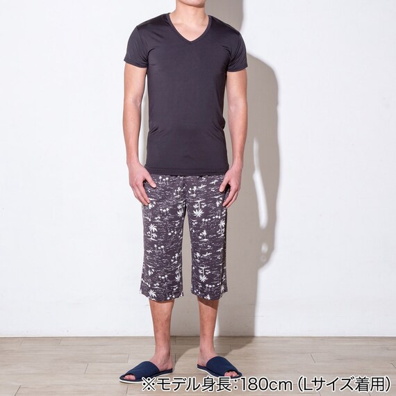 MENS VネックTシャツ(クールSP ne BK 3L) 2枚目画像