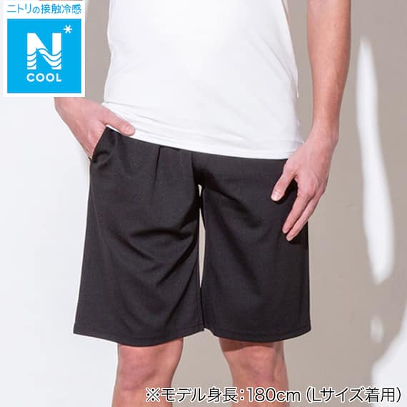 MENS メッシュルームパンツ 5分丈(クール ne BK M) 1枚目画像