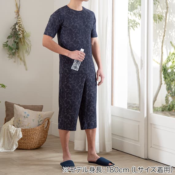 MENS ルームパンツ7分丈(クールWSP nep NV LL) 3枚目画像