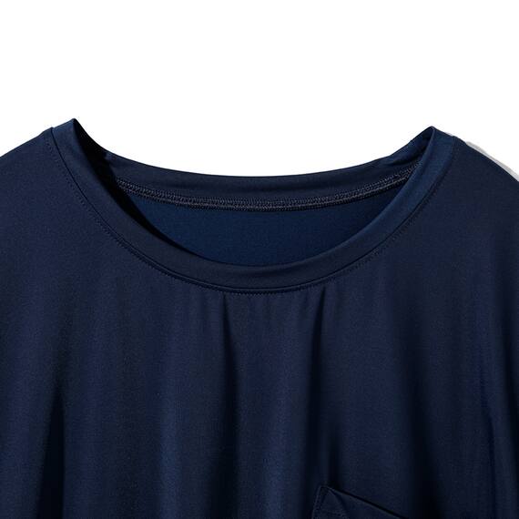 MENS クルーネックTシャツ+ルームパンツ6分丈 ルームウェアセット(クールSP nes NV LL) 4枚目画像