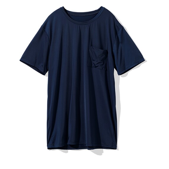 MENS クルーネックTシャツ＋ルームパンツ6分丈 ルームウェアセット(クールSP nes NV 3L) 2枚目画像