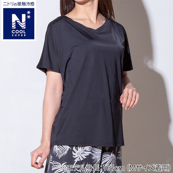 WOMENS ドルマンTシャツ 前後2way(クールSP ne BK M) 1枚目画像