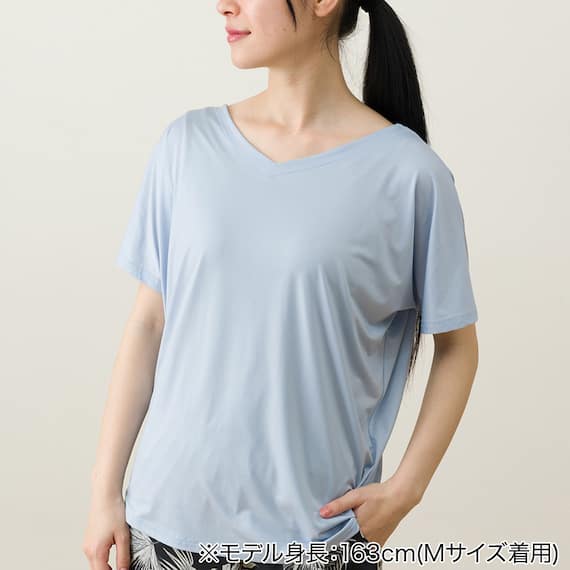 WOMENS ドルマンTシャツ 前後2way(クールSP ne BL L) 6枚目画像