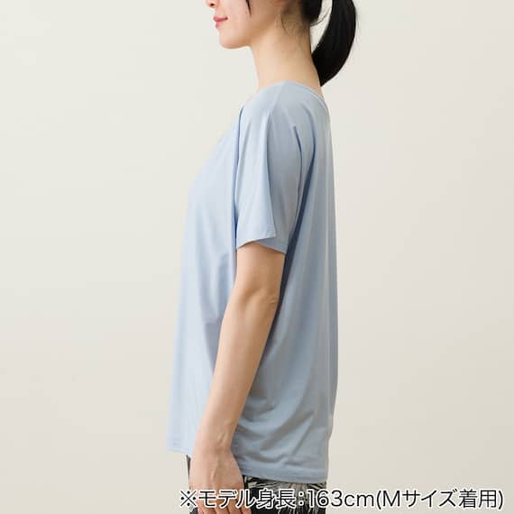 WOMENS ドルマンTシャツ 前後2way(クールSP ne BL L) 7枚目画像