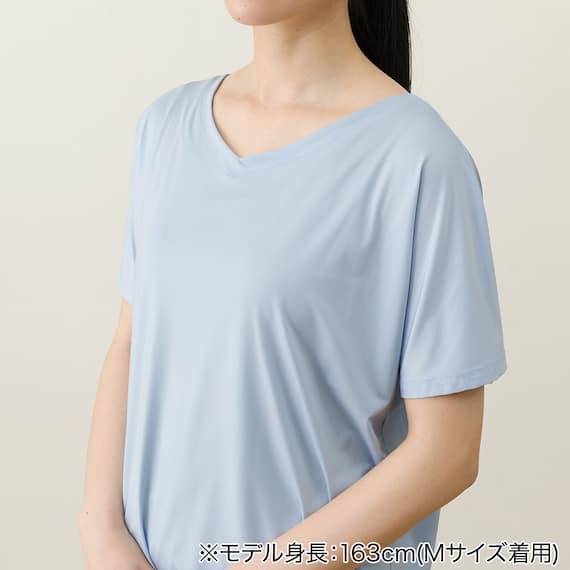 WOMENS ドルマンTシャツ 前後2way(クールSP ne BL L) 9枚目画像