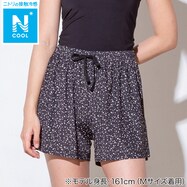 WOMENS ルームパンツ3分丈(クール net BK)