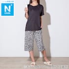 WOMENS Tシャツ+ルームパンツ7分丈ルームウェアセット(クール nep BK M) 1枚目画像