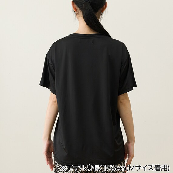 WOMENS Tシャツ+ルームパンツ7分丈ルームウェアセット(クール nep BK M) 7枚目画像