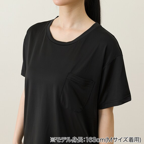 WOMENS Tシャツ+ルームパンツ7分丈ルームウェアセット(クール nep BK M) 8枚目画像