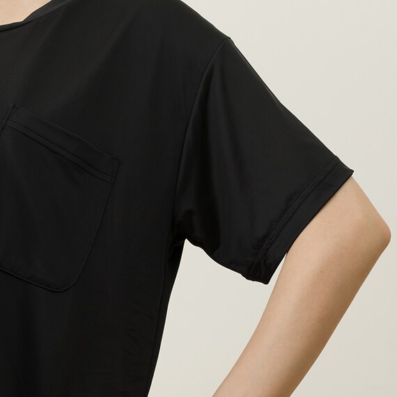 WOMENS Tシャツ+ルームパンツ7分丈ルームウェアセット(クール nep BK M) 9枚目画像