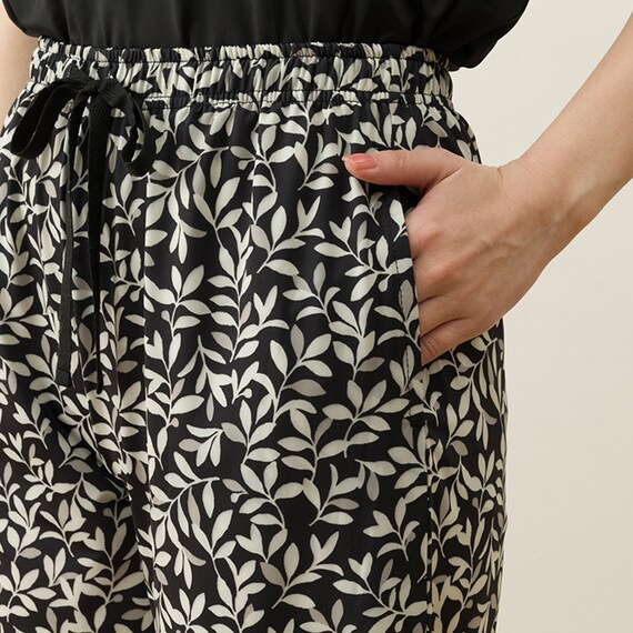 WOMENS Tシャツ+ルームパンツ7分丈ルームウェアセット(クール nep BK M) 15枚目画像