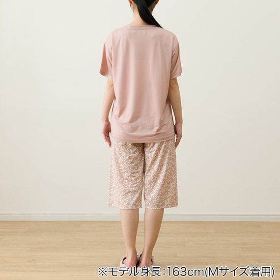 WOMENS Tシャツ+ルームパンツ7分丈ルームウェアセット(クール nep PC M) 4枚目画像