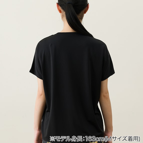 WOMENS Tシャツ+ルームパンツ7分丈 ルームウェアセット(クールSP ney BK M) 7枚目画像