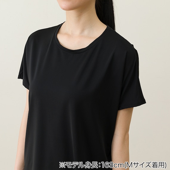 WOMENS Tシャツ+ルームパンツ7分丈 ルームウェアセット(クールSP ney BK M) 8枚目画像