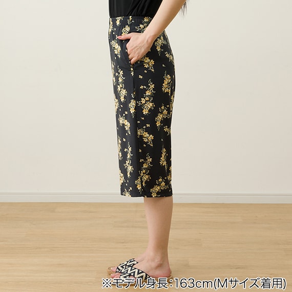 WOMENS Tシャツ+ルームパンツ7分丈 ルームウェアセット(クールSP ney BK M) 13枚目画像