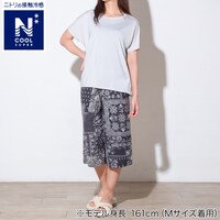 WOMENS Tシャツ+ルームパンツ7分丈 ルームウェアセット(クールSP neg GY L)