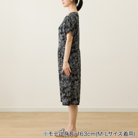 WOMENS ギャザー付きワンピース(クールSP ne BK M-L) 3枚目画像