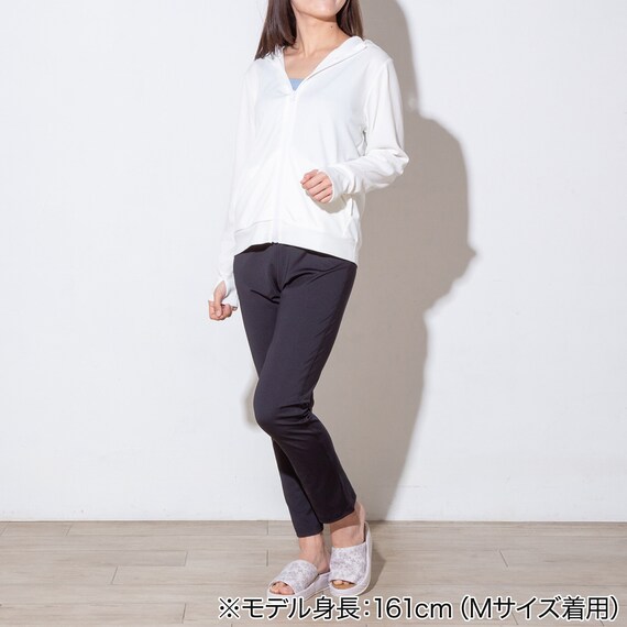 WOMENS UVカットメッシュパーカー(クール ne WH M) 2枚目画像