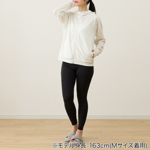 WOMENS UVカットメッシュパーカー(クール ne WH M) 3枚目画像